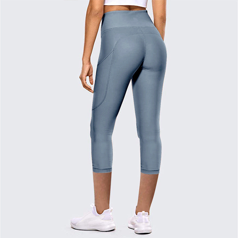 High-Waist Hip-Lifting Cropped Yoga Pants