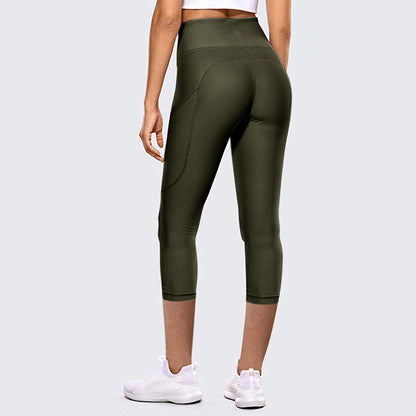 High-Waist Hip-Lifting Cropped Yoga Pants