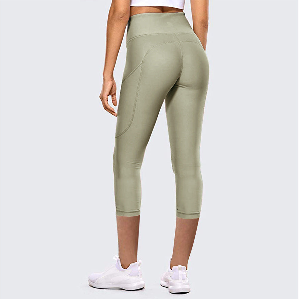 High-Waist Hip-Lifting Cropped Yoga Pants