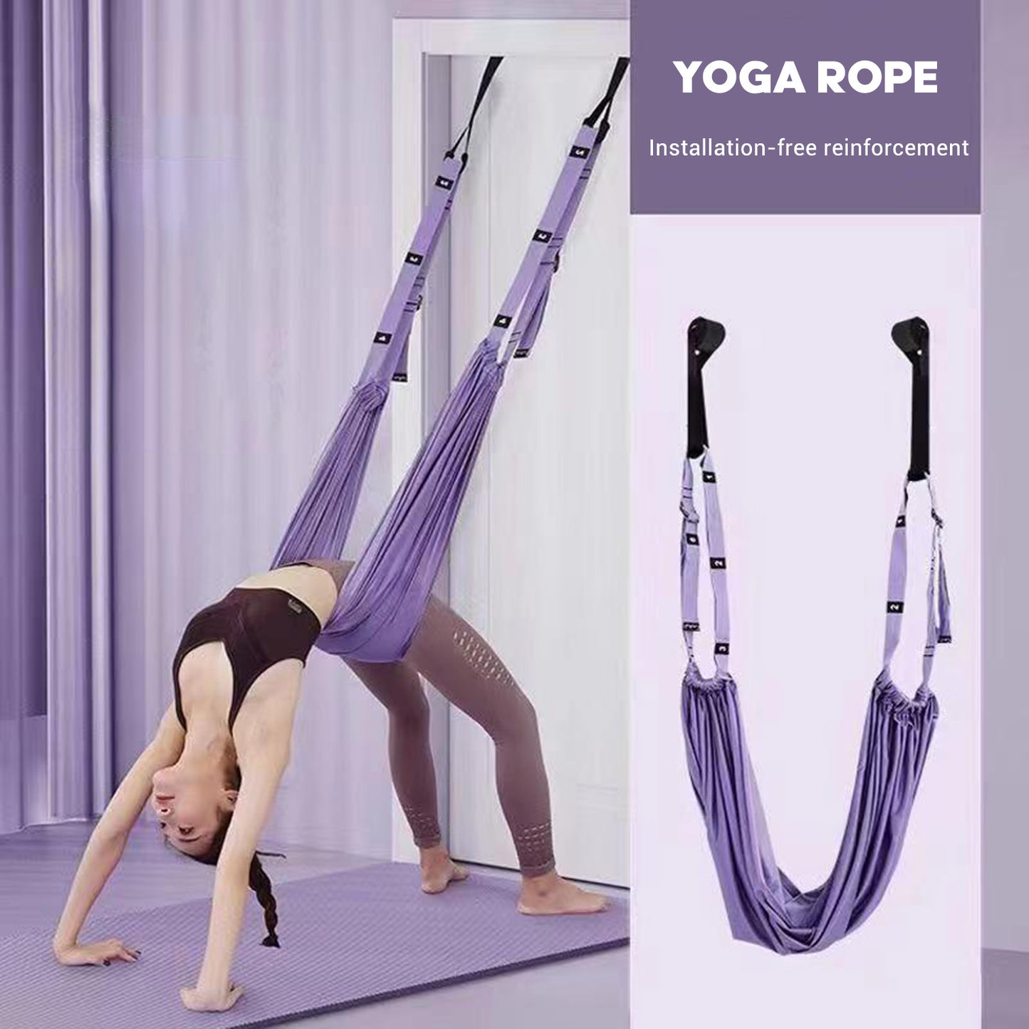 Adjustable Aerial Yoga Strap – Premium Stretching &amp; Flexibility Trainer